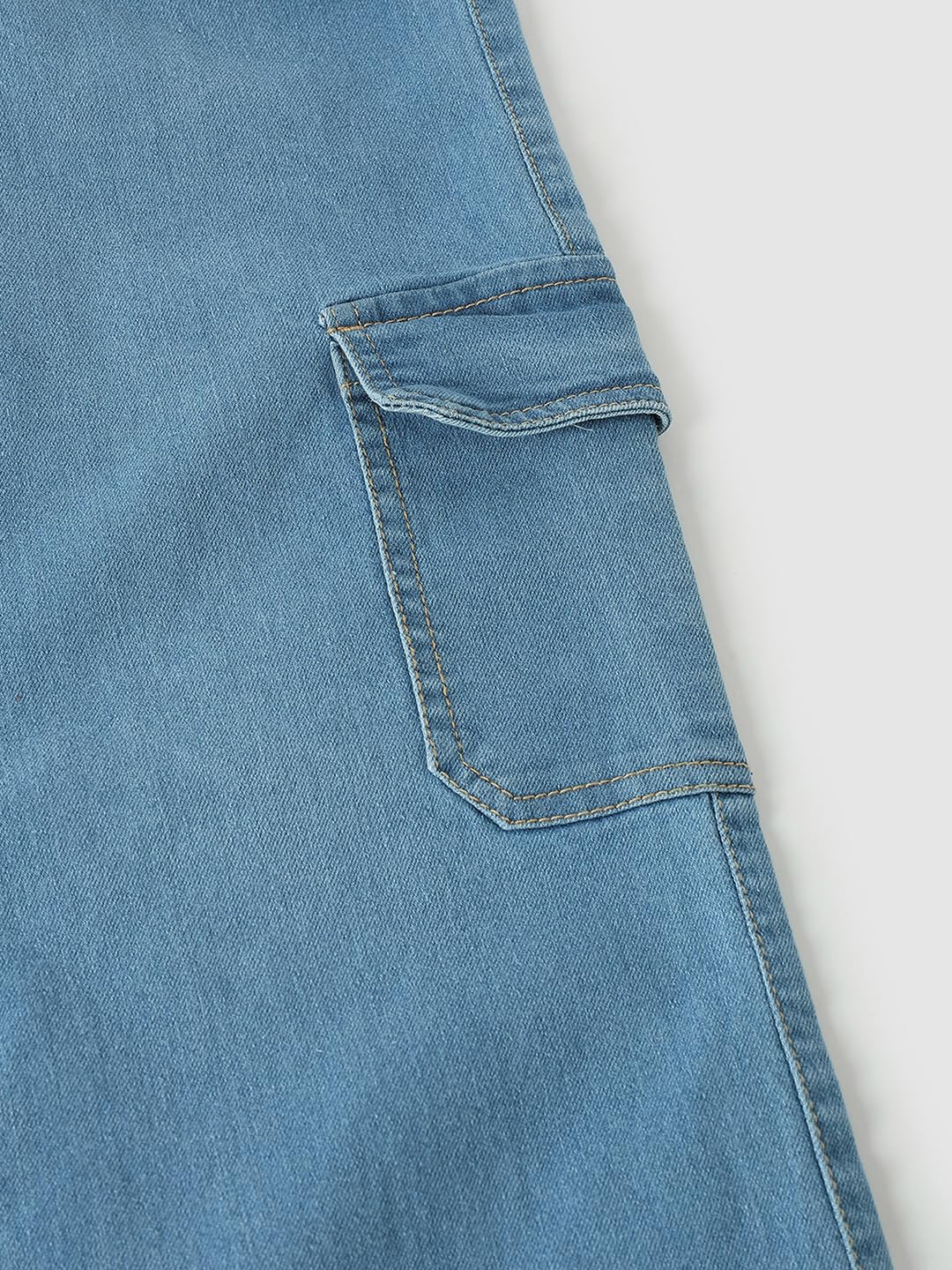 Max Girl's Regular Mid Rise Jeans (P24EFD01A_Light Blue, 14-16 Years