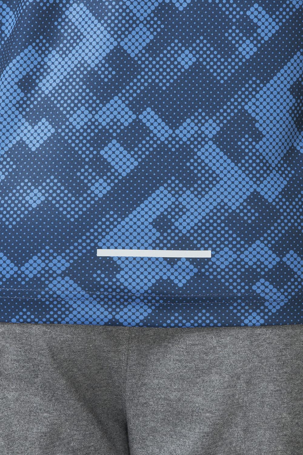 Van Heusen Performance Men T-Shirt - 100% Polyester Interlock - Swift Dry, Crew Neck, Short Sleeve, Allover Print_61008_Limoges Blue_L