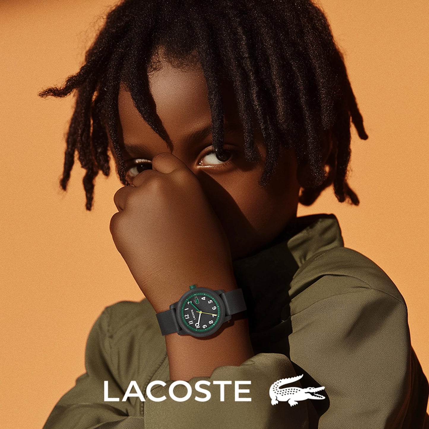 Lacoste Lacoste.12.12 Kids Qtz Basic Black Round Dial Kids Watch|Black Silicone Material|Multi Color Band - 2030042