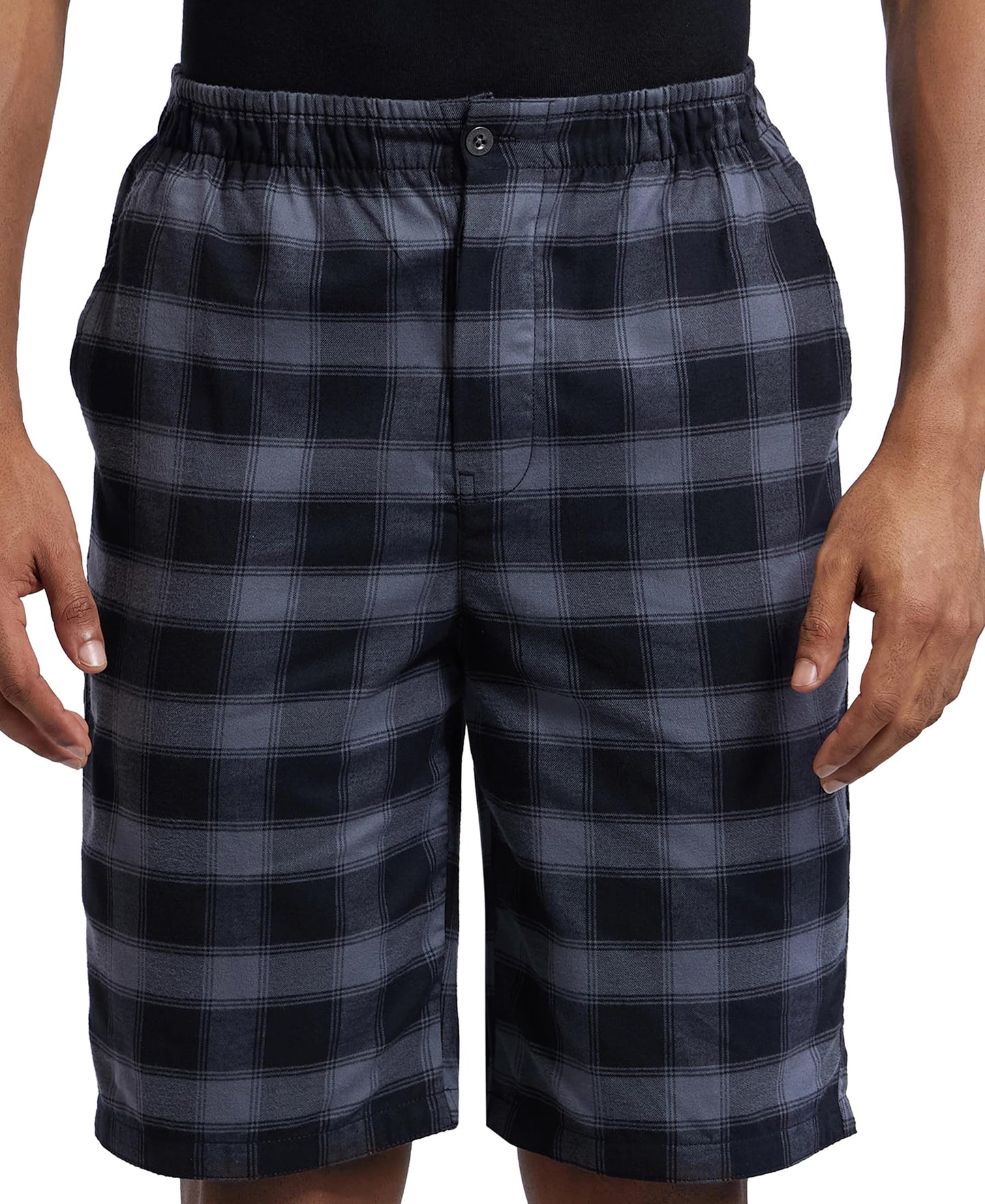 Jockey Men's Regular Fit Shorts (US88-01_Charcoal & Blue_L)