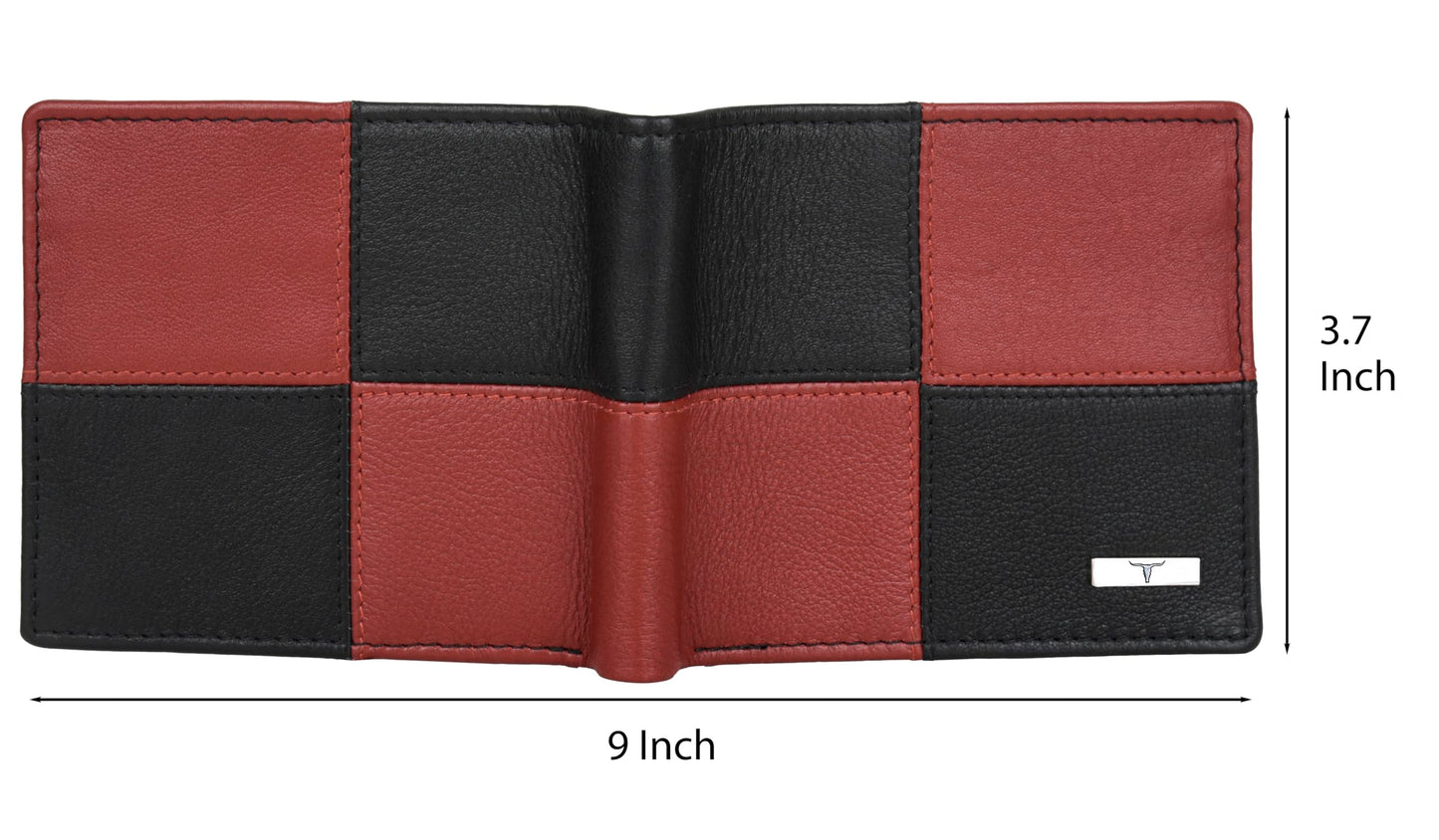 URBAN FOREST Chester Black/Red Leather Wallet for Men