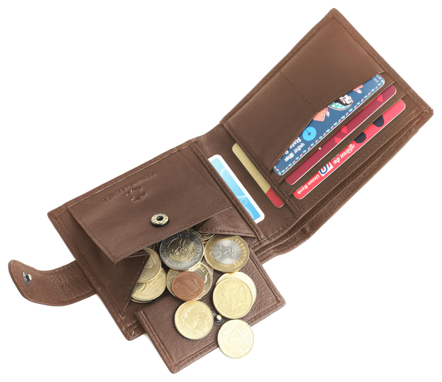 WildHorn® Leather Wallet for Men & Women | Wallet Combo for Men | Genuine Leather Purse | Premium Gift Box Edition | Gift Box for Birthday, Anniversary (Brown)