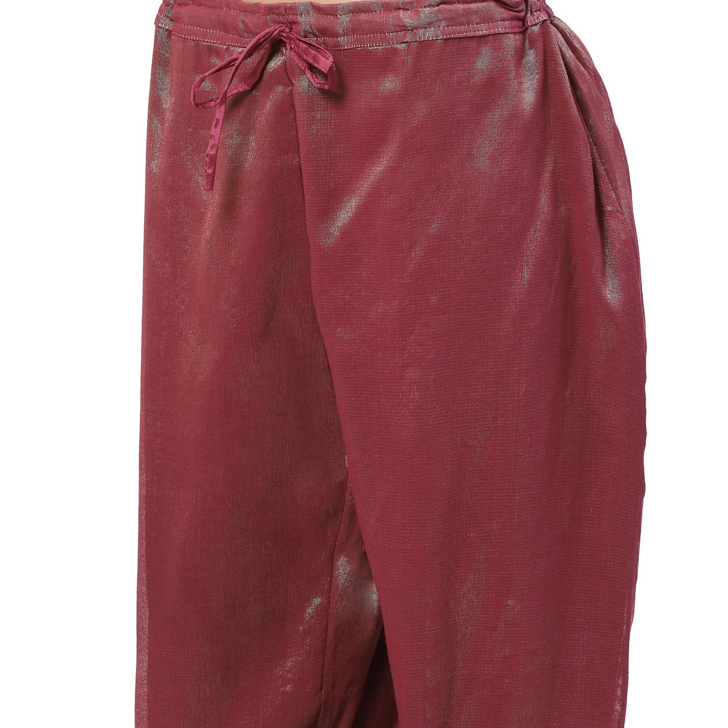 BIBA Women Polyester Printed Straight Salwar Kurta Dupatta(Skdkaftan8311_Purple_42)