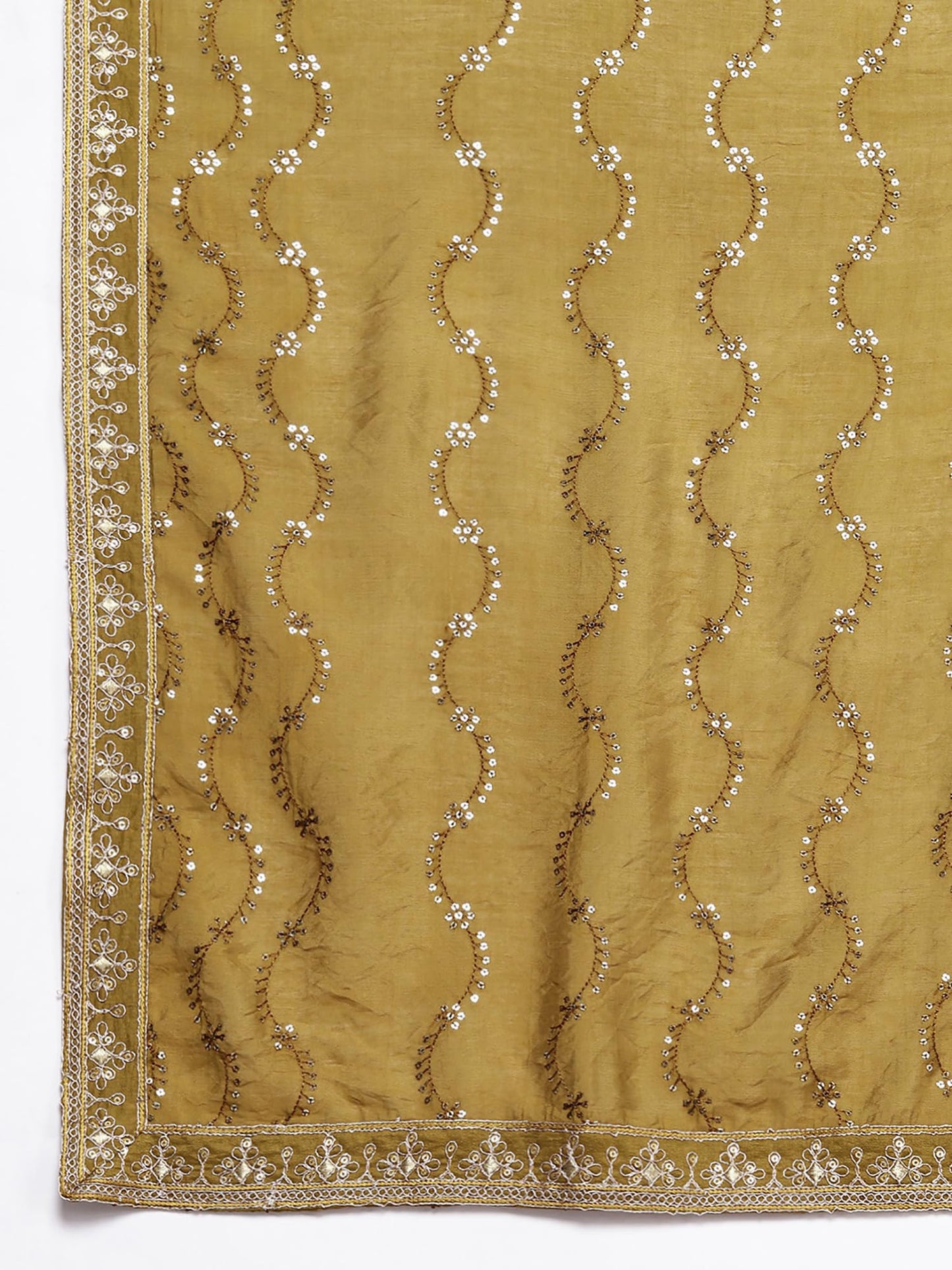 INDO ERA Silk Blend Mustard Straight Embroidered Kurta Pant with Dupatta Set for Women (Kh9Mt7107_X-Small)