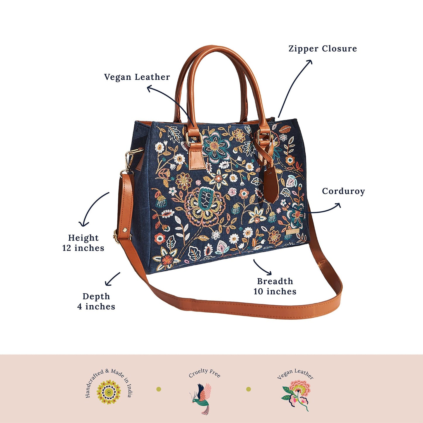 Chumbak Office Tote Bag for Women | Stylish Shoulder Bags for College | Professional Canvas Tote Bag | Laptop-Friendly College Bag