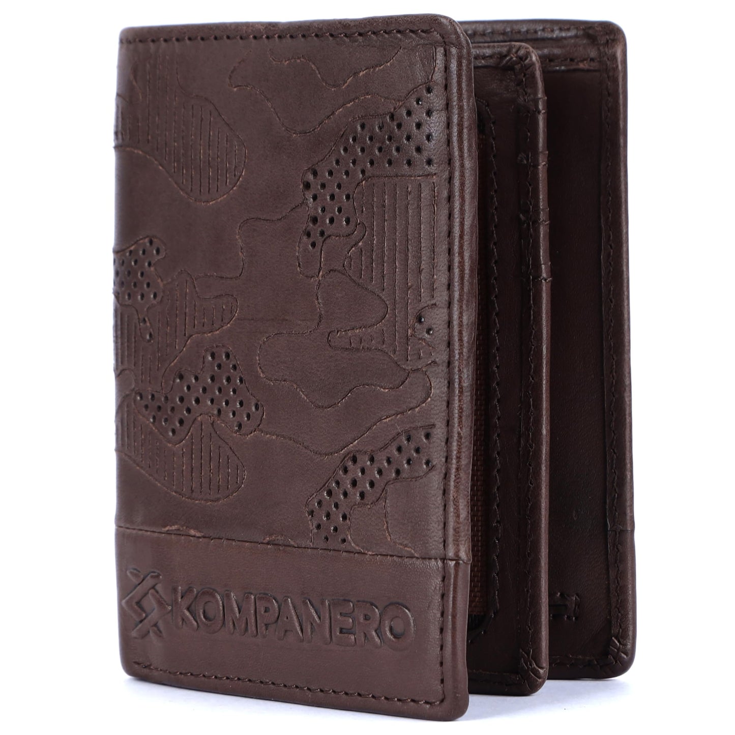 KOMPANERO Genuine Leather Wallet (C-13224-DARK Brown)