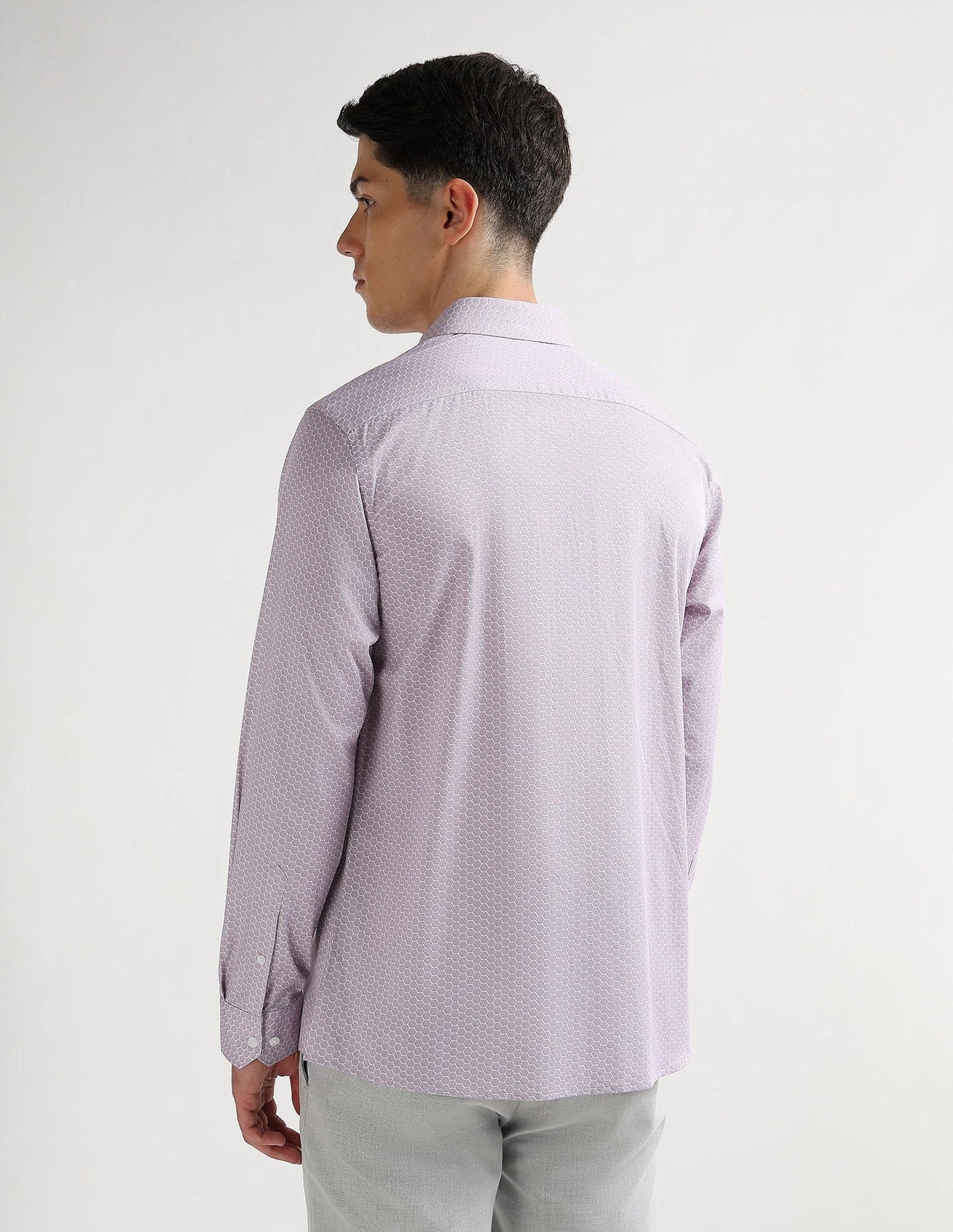 Arrow Men's All-Over Printed Originals Shirt (ARAKSH0674_Lavender_39)