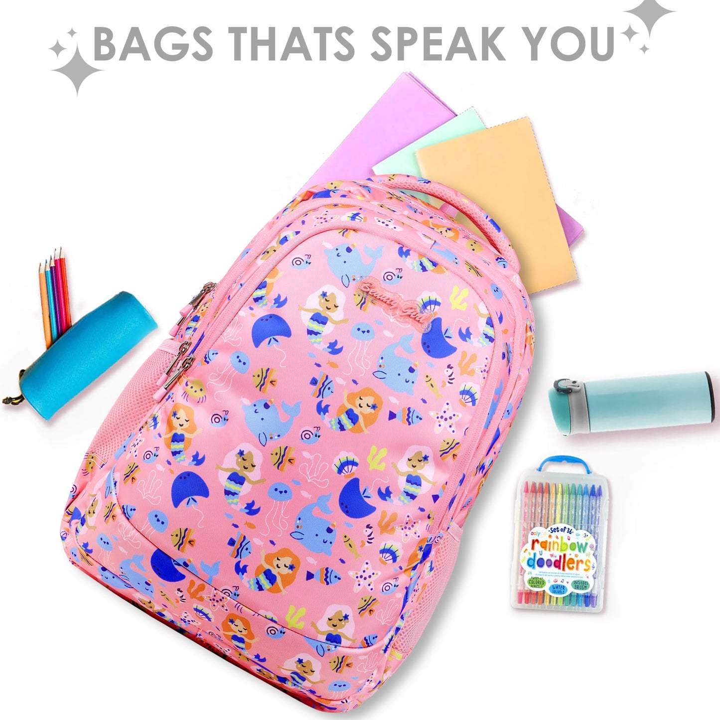 BEAUTY GIRLS BY HOTSHOT |SCHOOL BAG|TUTION BAG|COLLEGE BACKPACK|FOR GIRLS & WOMEN|18 INCH|32 L WATER RESISTANT |SCHOOL BAG FOR GIRLS