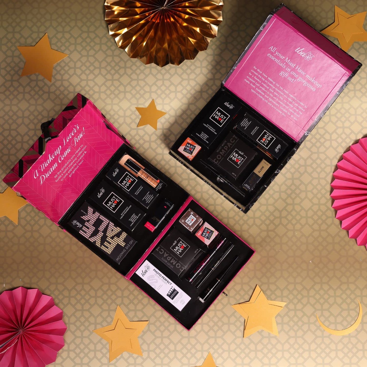 Iba Must Have Makeup Set (Medium) | Gifts for Women | Waterproof Foundation, Concealer, Matte Compact, Lip & Cheek Tint, Matte Lipstick, Smudge Proof Kajal | Makeup Kit for Women