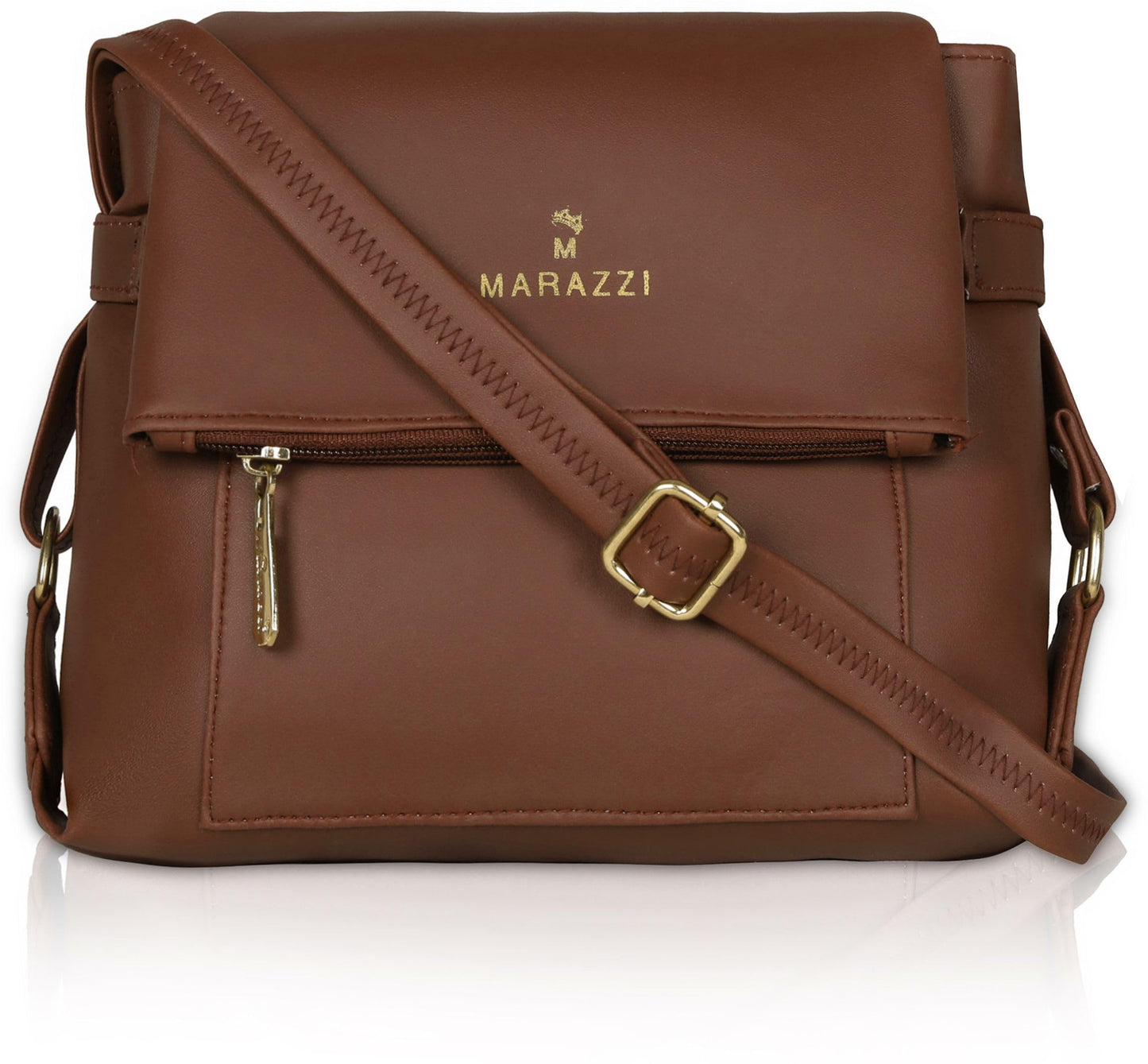 M MARAZZI Tan Sling Bag for Women | Lightweight Crossbody Bag | Adjustable Strap, Multi-Compartment, Durable & Hands-Free | Daily Use, Travel & Outdoor Bag