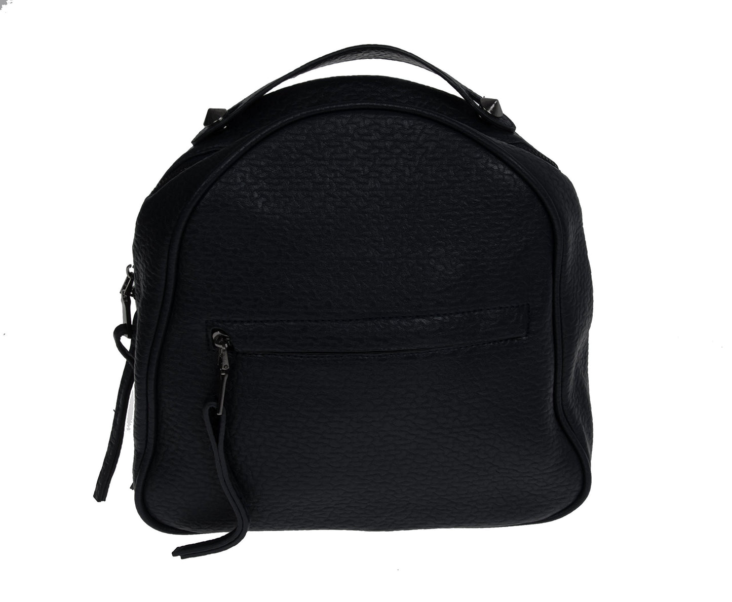 Artisan Crafted Leather Look Handbag Backpack/College Bag/Office Bag (Black) For Women/Girls