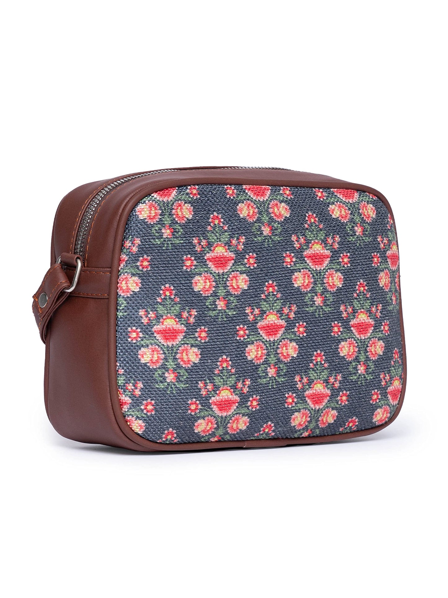 ZOUK Sling Bag | Crossbody Bags for Women | Women's Handbags | Stylish | Vegan Leather Evening Bag | Travel & Office Use | Purse and Wallet | Mughal Garden Print Print