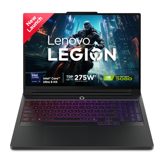 Lenovo Legion Pro 7 2025 Intel Core Ultra 9 275HX | NVIDIA RTX 5080 16GB (32GB RAM/1TB SSD/WQXGA OLED/240Hz/16 (40.6cm)/Windows 11/Office 2024+AI Now/Black/2.5Kg), 83F500D9IN AI Powered Gaming Laptop