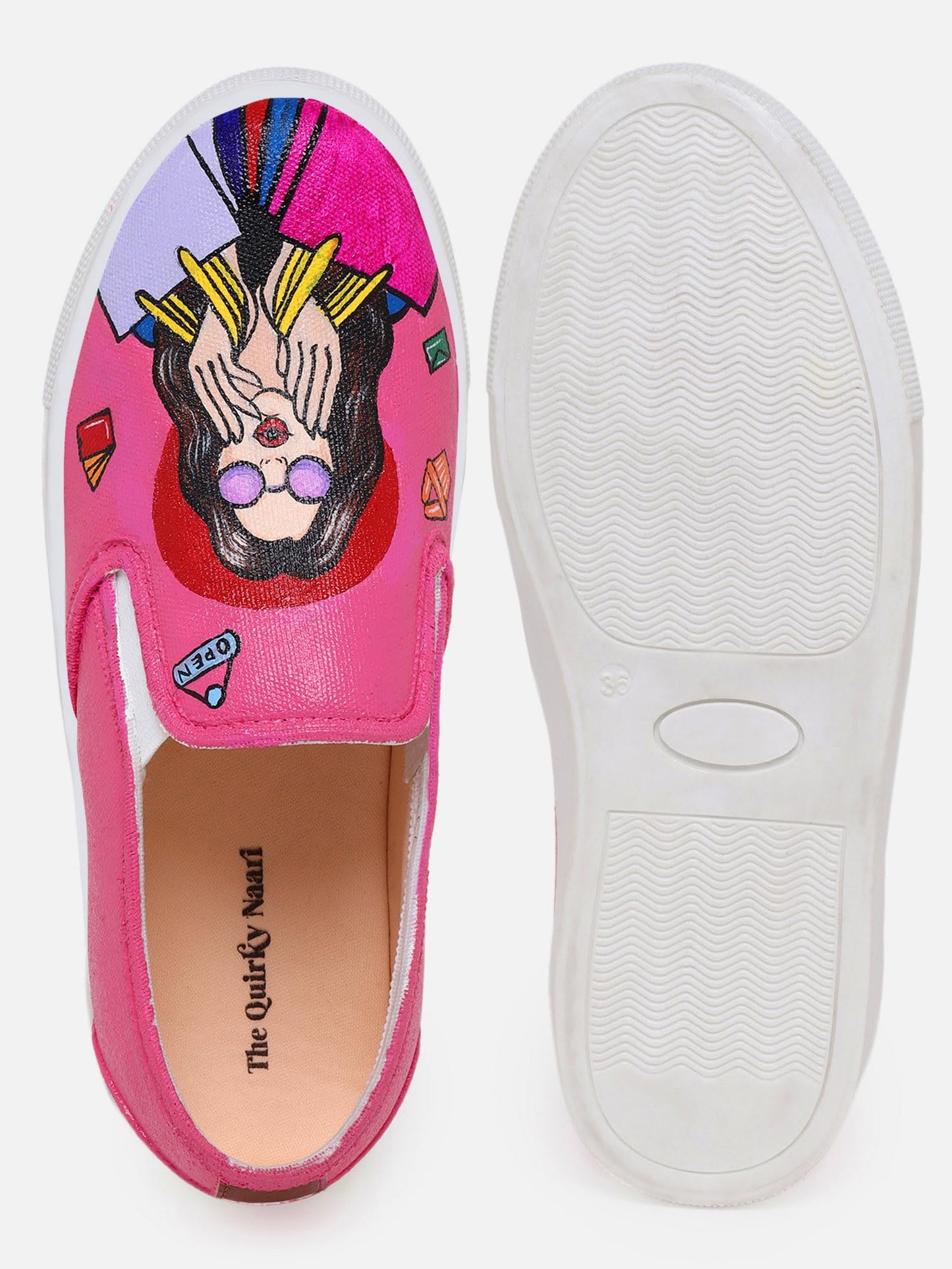 THE QUIRKY NAARI Shopaholic Slipons Stylishly Playful Fit | Pink