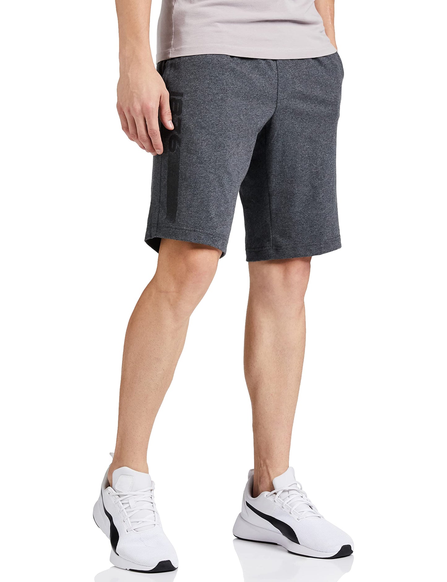 Jockey Men's Straight Fit Shorts (AM12_Charcoal Melange_Medium)
