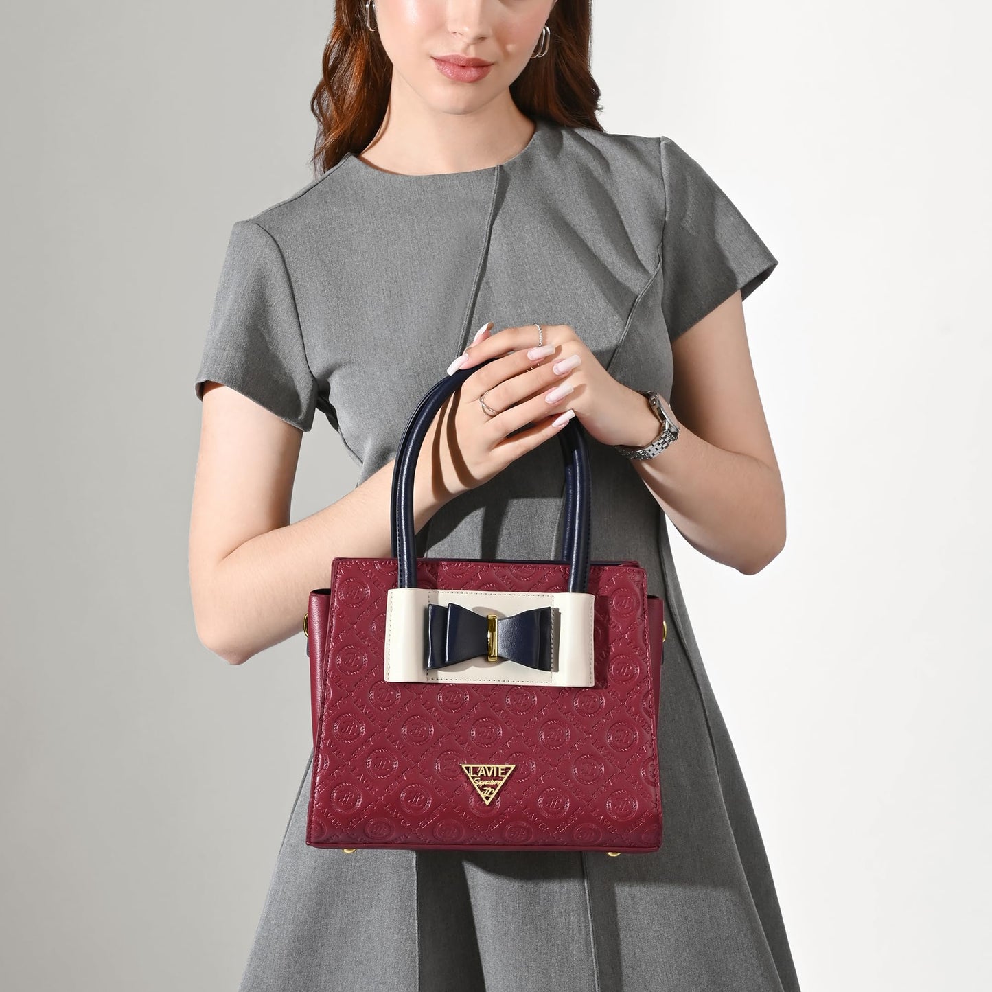 Lavie Signature Women's Geneva Colourblock Satchel Handbag for Women | Satchel Bag for Work | Ladies purse | Stylish Shoulder Bag | Gift For Women
