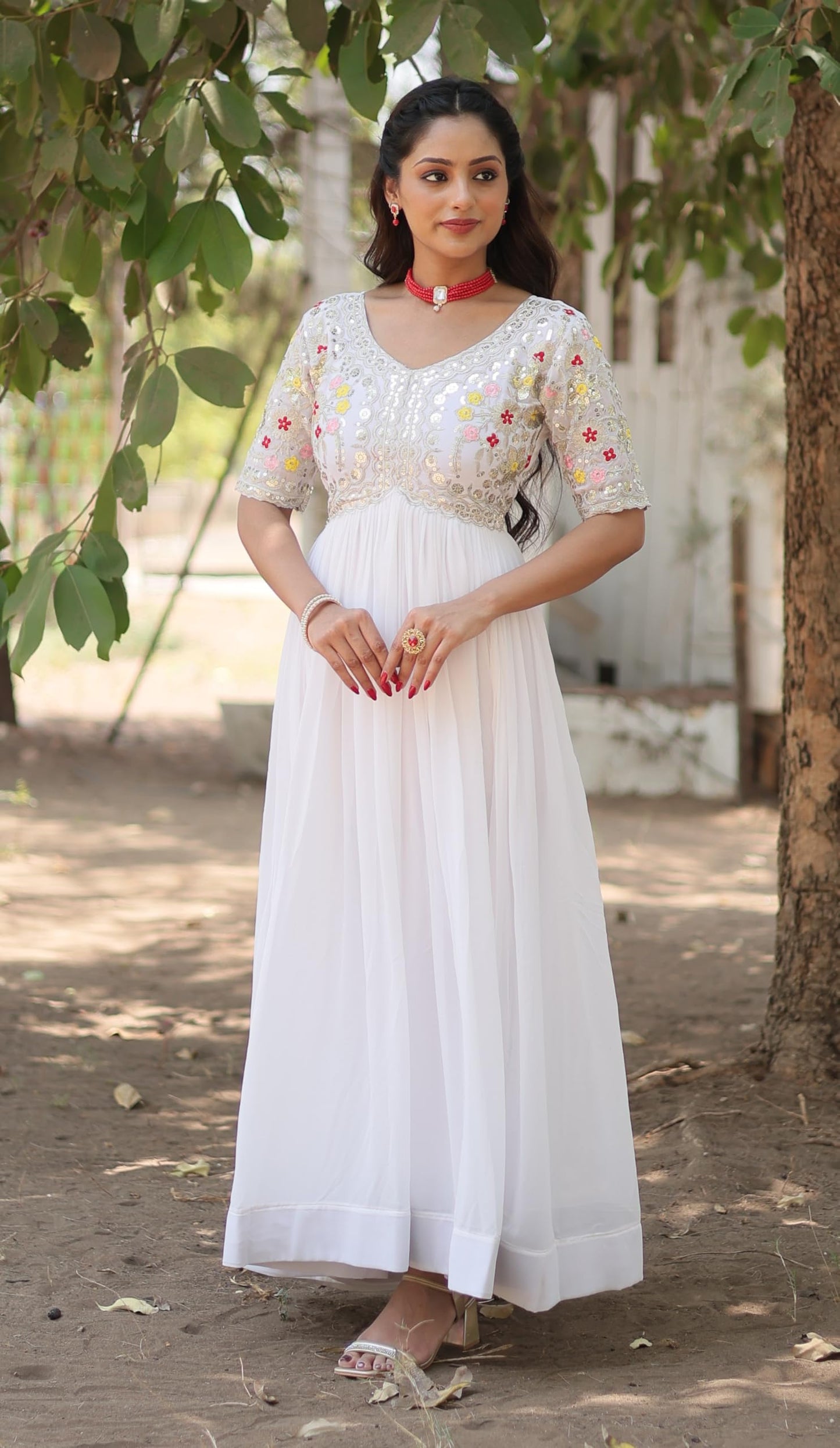 Fashion Basket Women's Georgette Anarkali Gown