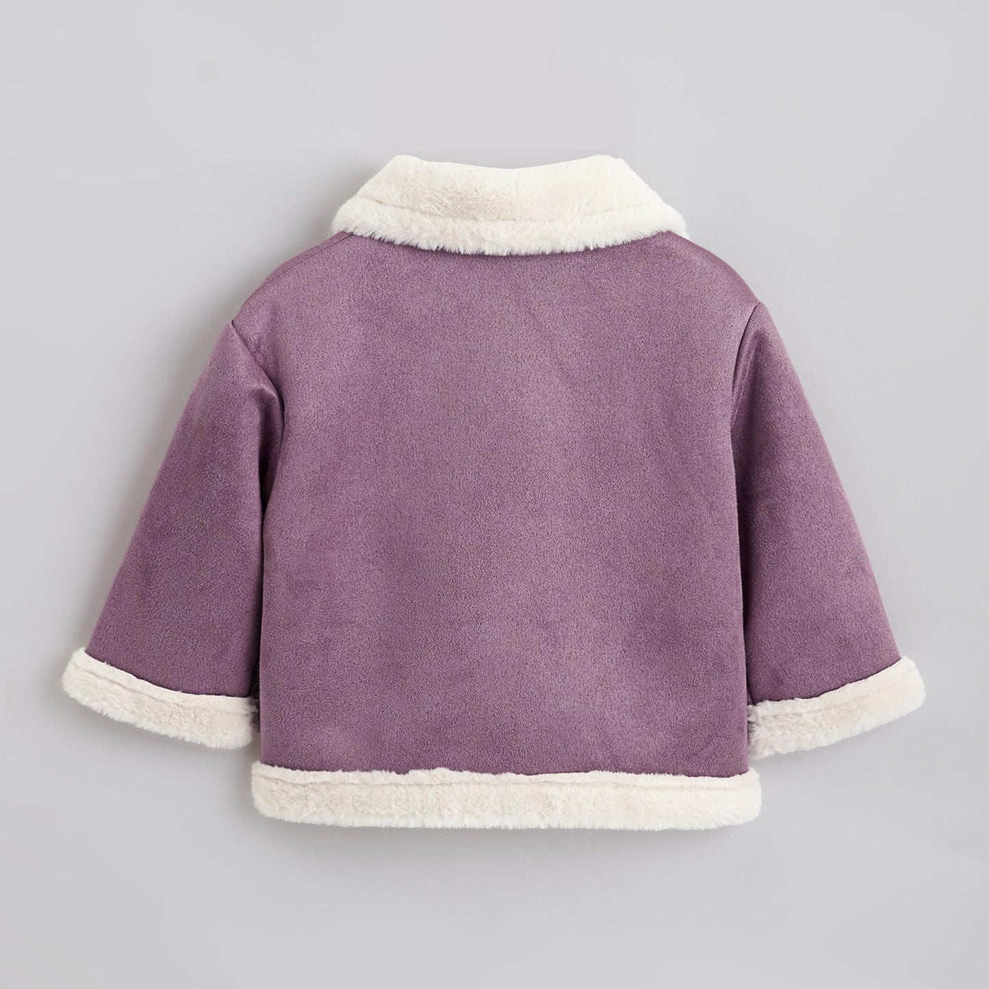 Hopscotch Female Full Sleeves Purple Fleece Jacket For Ages (3-4 Years)