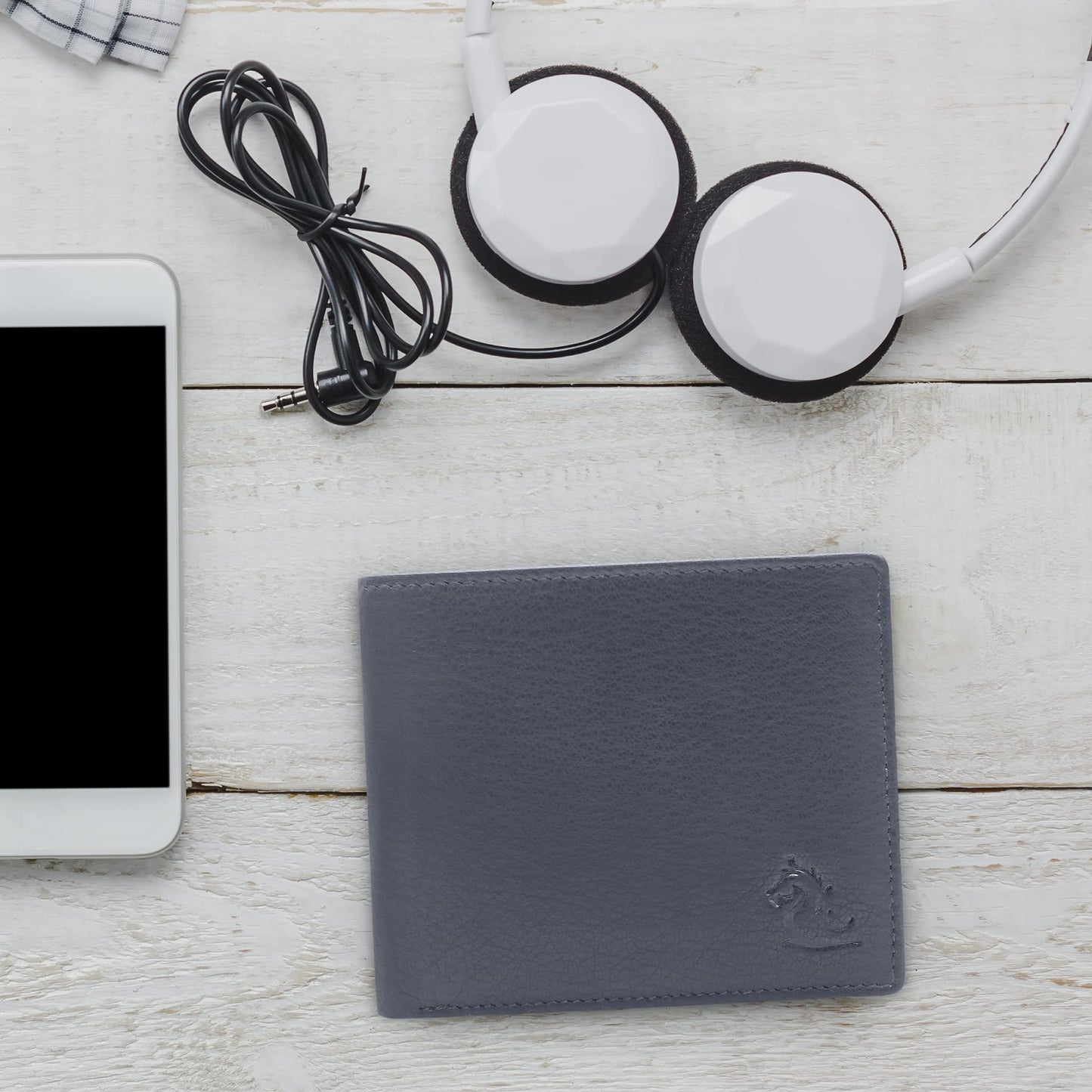 KARA Blue Genuine Leather Wallet for Men I Slim Bifold Men's Leather Wallets with Coin Pocket and Card Holder Slot