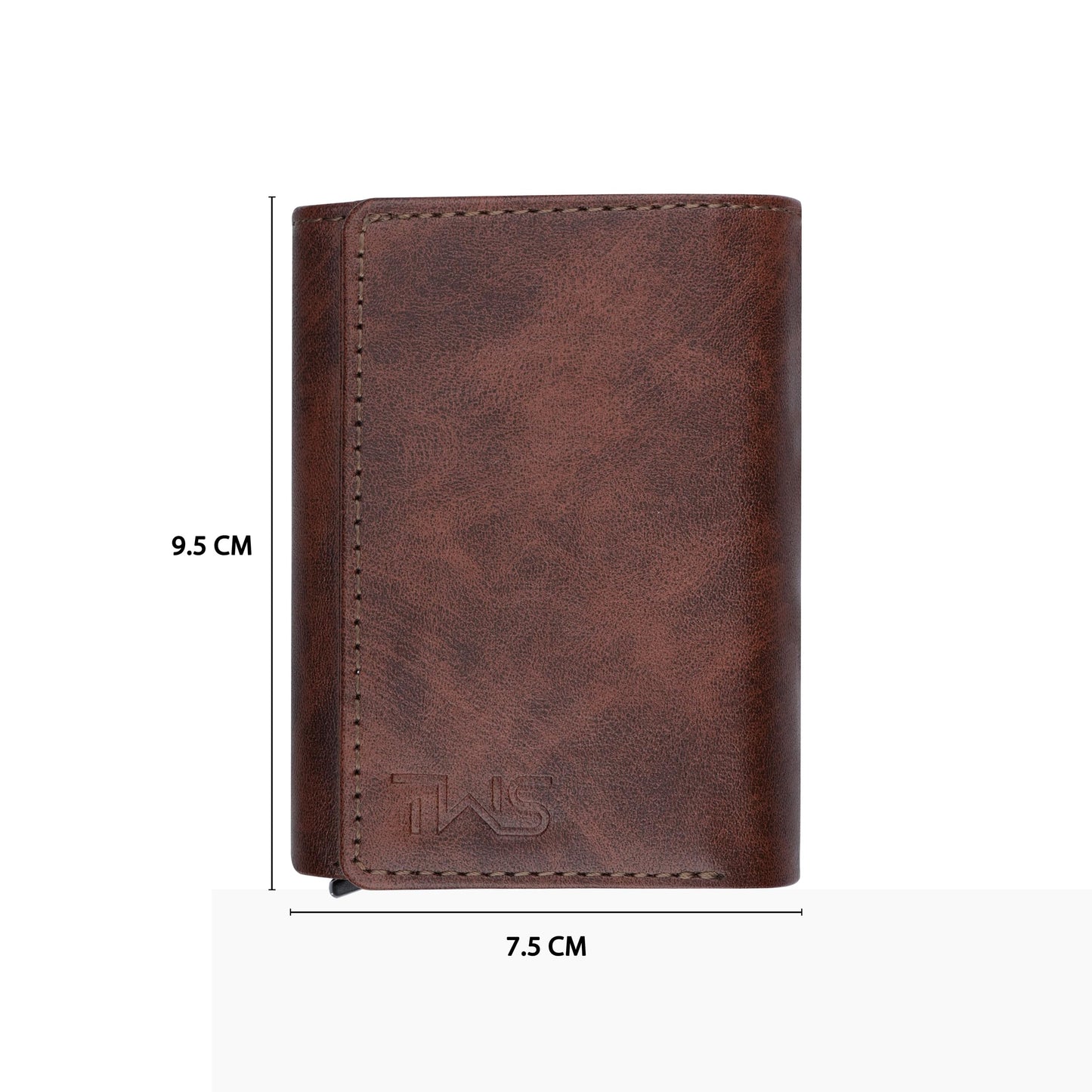 The Wallet Store Maverick RFID Protected Minimalist Wallet, Pop-Up Cardholder, Scan-Proof Aluminium Case, Holds 8 Credit/Debit Cards, Slim Men’s Wallet (Brown-D)