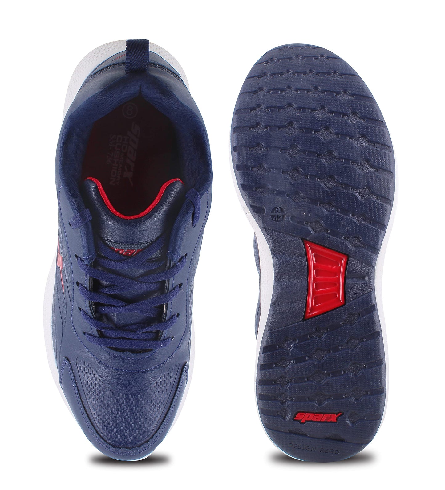 SPARX Men SM-736 Navy Blue Red Sports Shoes (SX0736GNBRD0008)