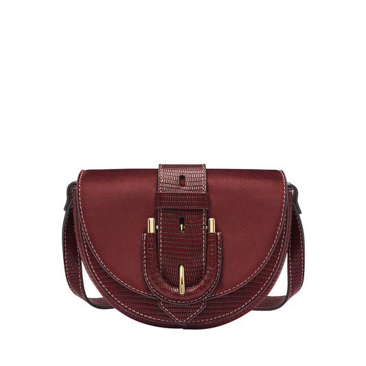 Fossil Women Harwell Maroon Western Crossbody Bag Zb1939243