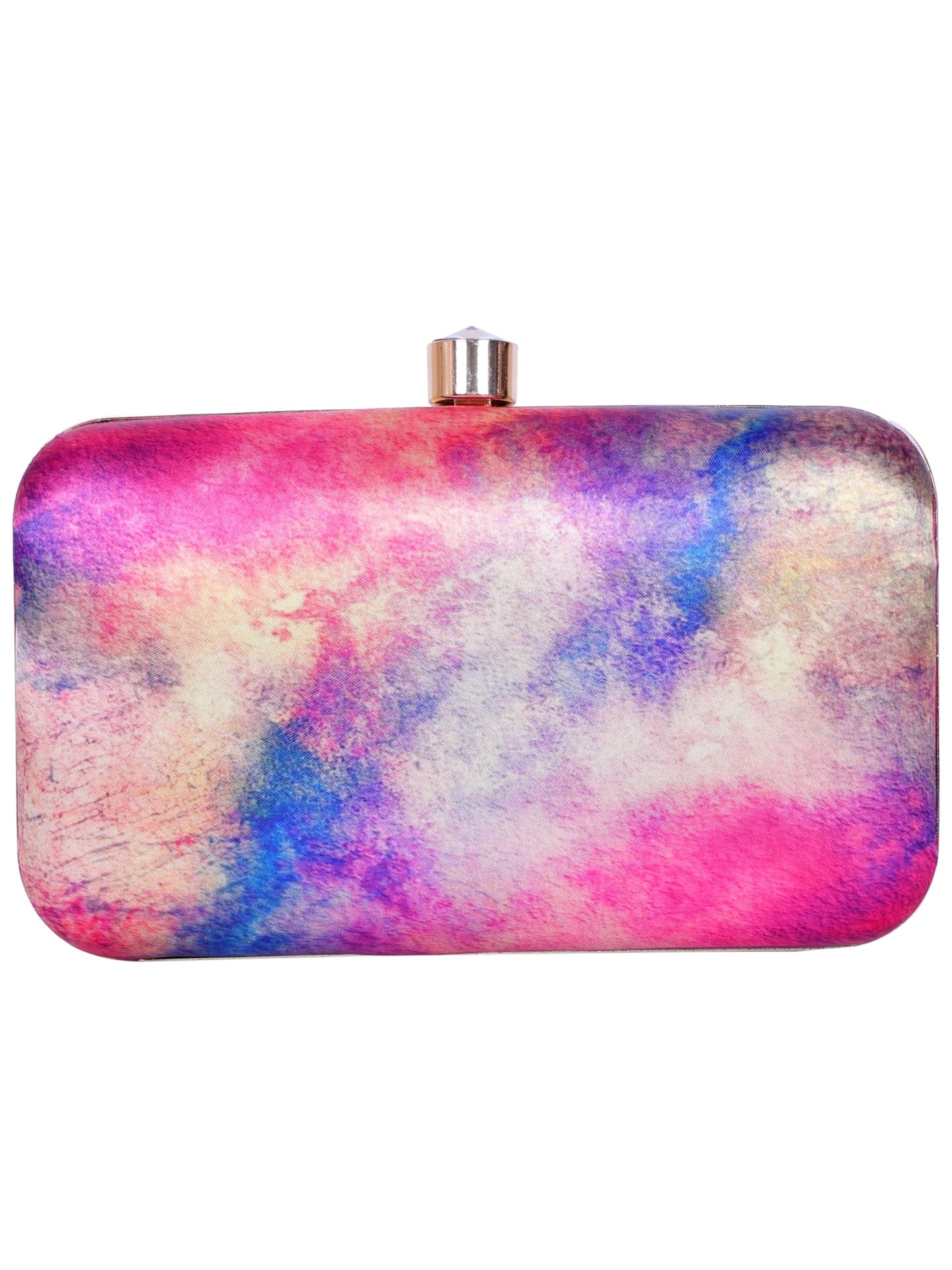 SWISNI digital printed Cosmic Design clutches,Women's Traditional Designer Clutch for outings, casual and party,Galaxy Print Evening Clutch, Hard Case Box Purse, (Pink Blue)