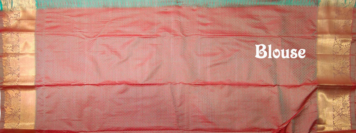 SREE KUMARAN Women's Kanchipuram Silk Pure Pattu Sarees With Blouse (VSK138-2) (VSK233-1)