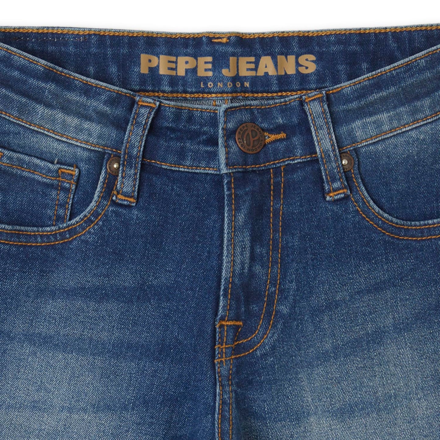 Pepe Jeans Boy's Boyfriend Shorts (PB800798J67_MED Used_Mid Indigo Blue