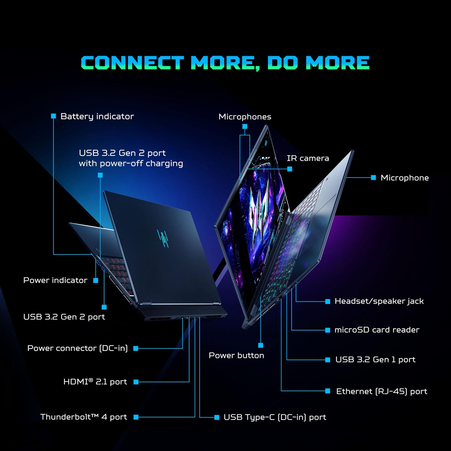 acer Predator Helios Neo 16S AI, Intel Ultra 9 Processor 275HX,RTX 5070-8 GB GDDR7,16 GB/1 TB, WQXGA OLED, 16.0"/40.64 cm, 240Hz,Win 11 Home, Abyssal Black,2.3 kg,PHN16S-71, RGB KB,Gaming Laptop