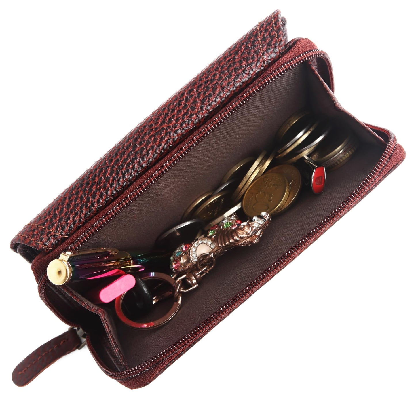 WildHorn Genuine Leather Ladies Wallet – Elegant Women's Clutch Purse with 10 Card Slots, Perfect for Daily Use (Bombay Brown)