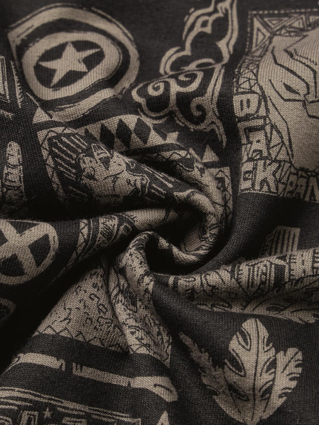 The Souled Store Marvel: Captain America Men and Boys Short Sleeves Round Neck Black Graphic Printed Cotton Oversized T-Shirts