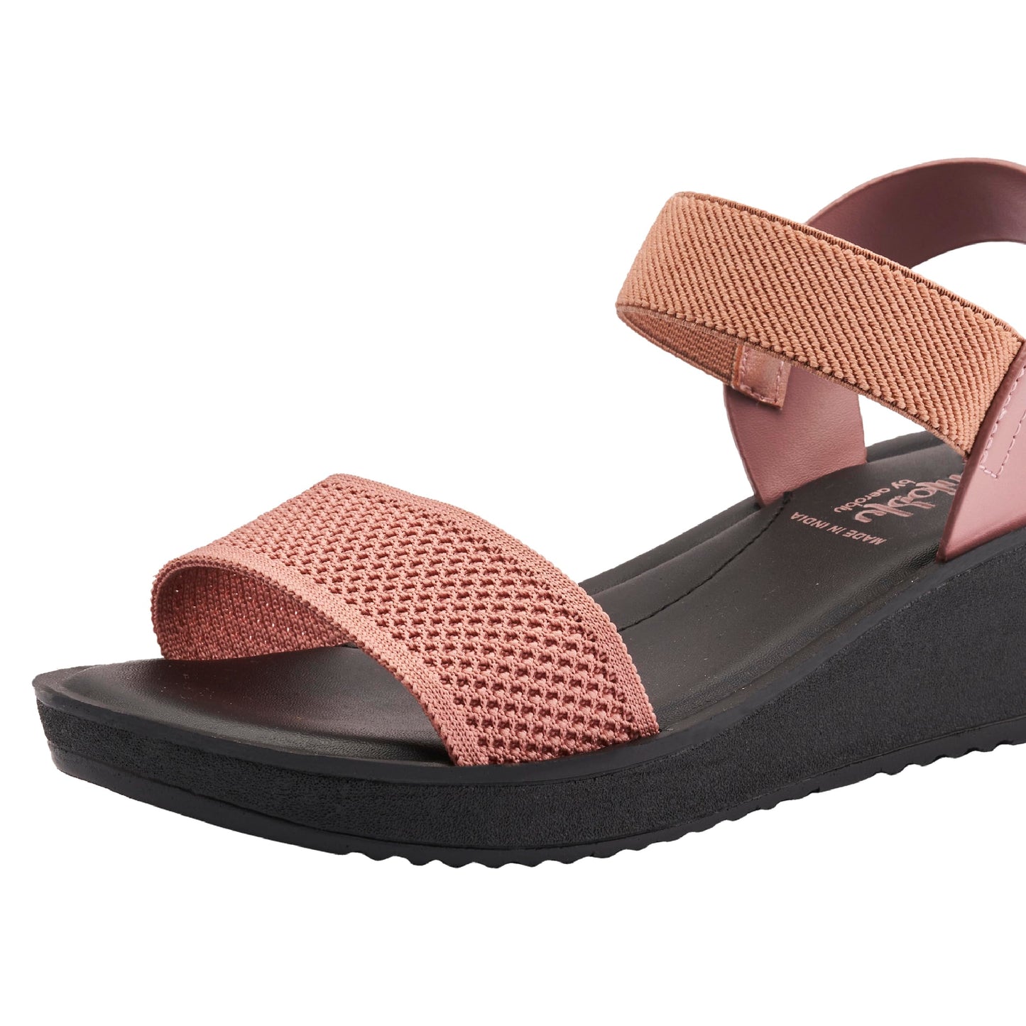 puntoblu Cushion Comfort Platform Heel Sandals for Women | Comfortable Padded Footbed | Breathable Mesh | Slingback Closure | Anti-Skid & Durable Mid Heel Sandal for Girls