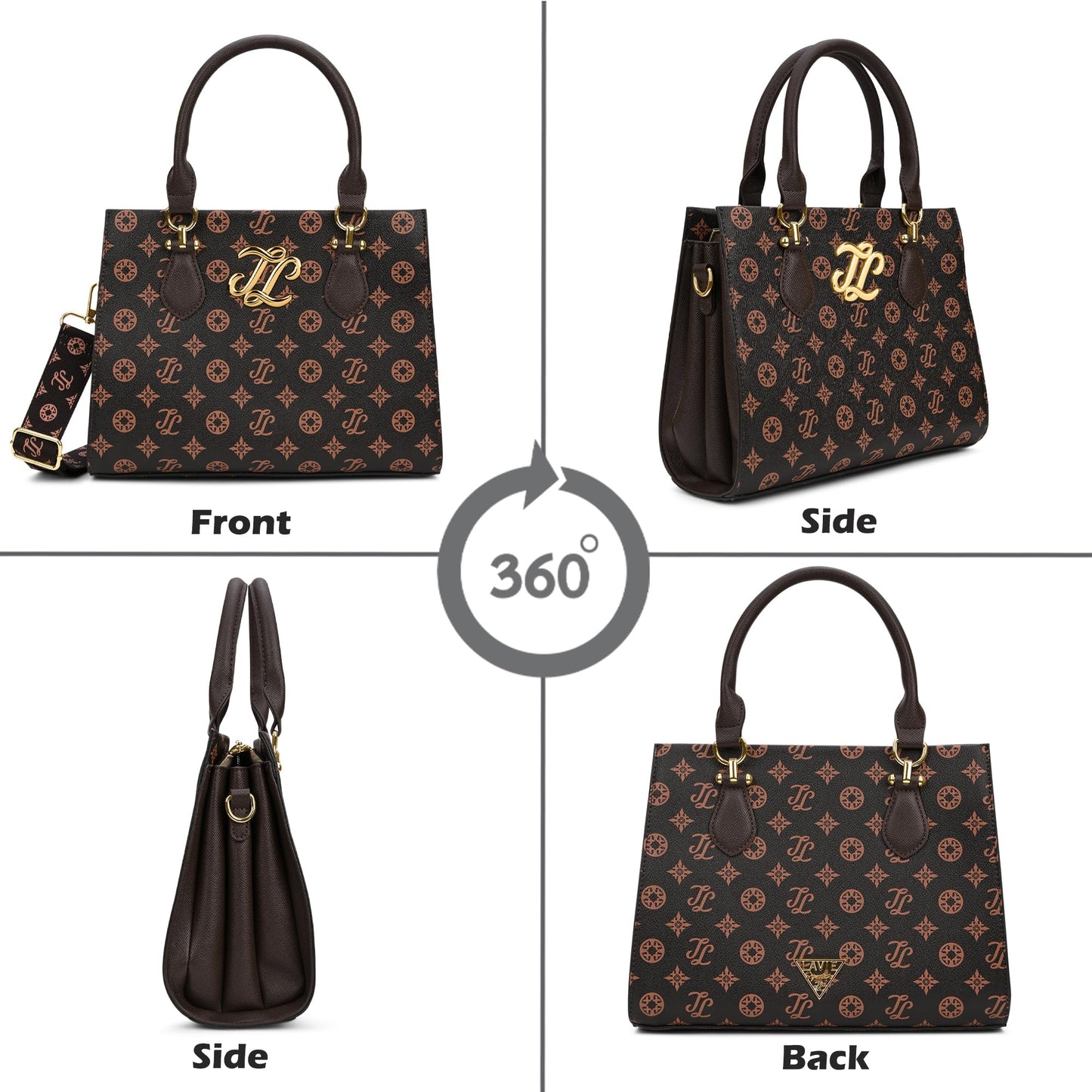 Lavie Signature Women's Mono Yuma 3 Compartment Satchel Bag | Satchel Handbag for Work | Ladies purse | Stylish Shoulder Bag | Gift for Women