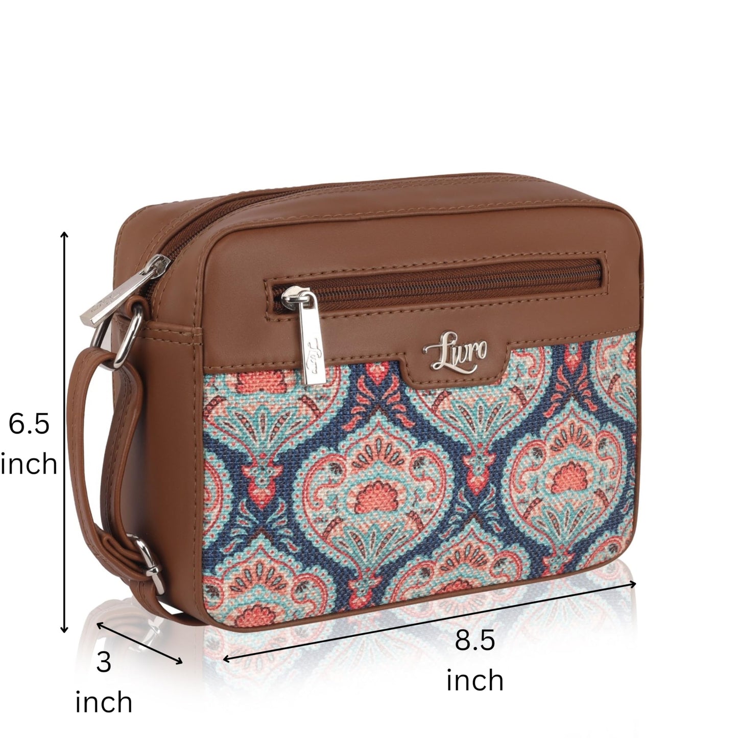 LIVRO Handcrafted Vegan Leather Latest Sling Bag for Women | Stylish & Exotic Printed Crossbody Bag for Girls | Trendy Sling Bag for College & Casual Use | Lightweight & Spacious | Alipo Bag