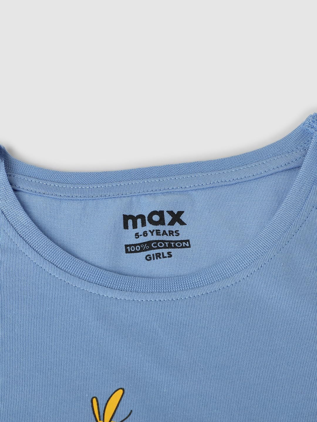 max Girls Graphic Printed T-Shirt (S24CBT26MID Blue)_7-8Y