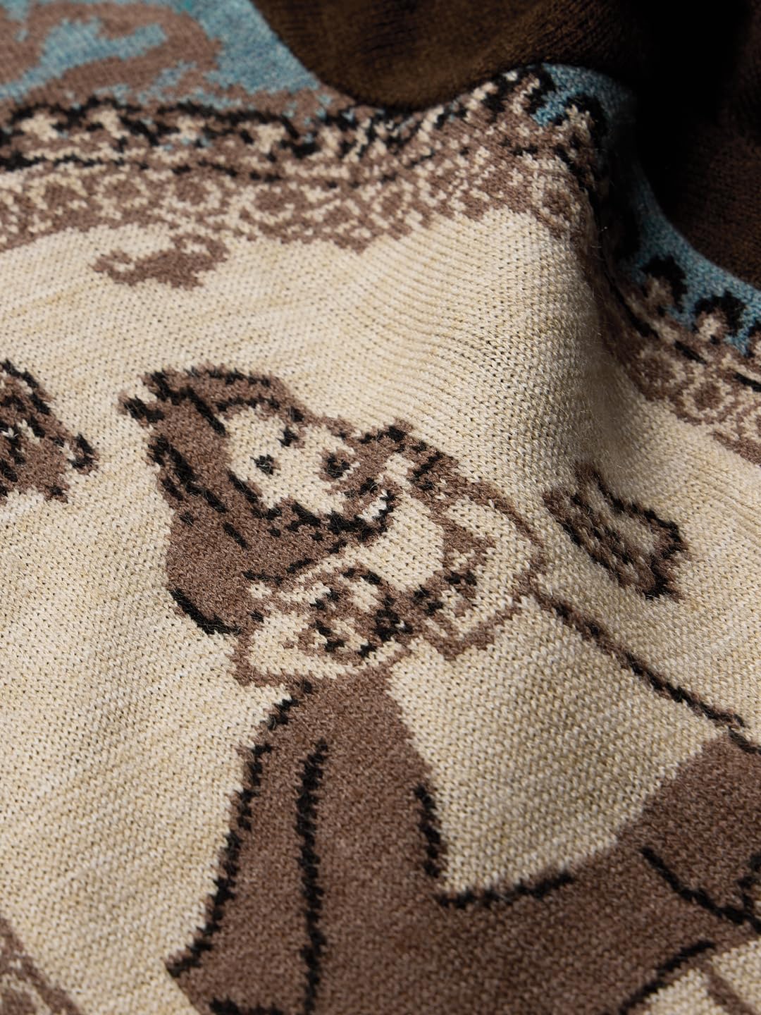 The Souled Store Official Disney: Alice Women and Girls Oversized Sweater Brown