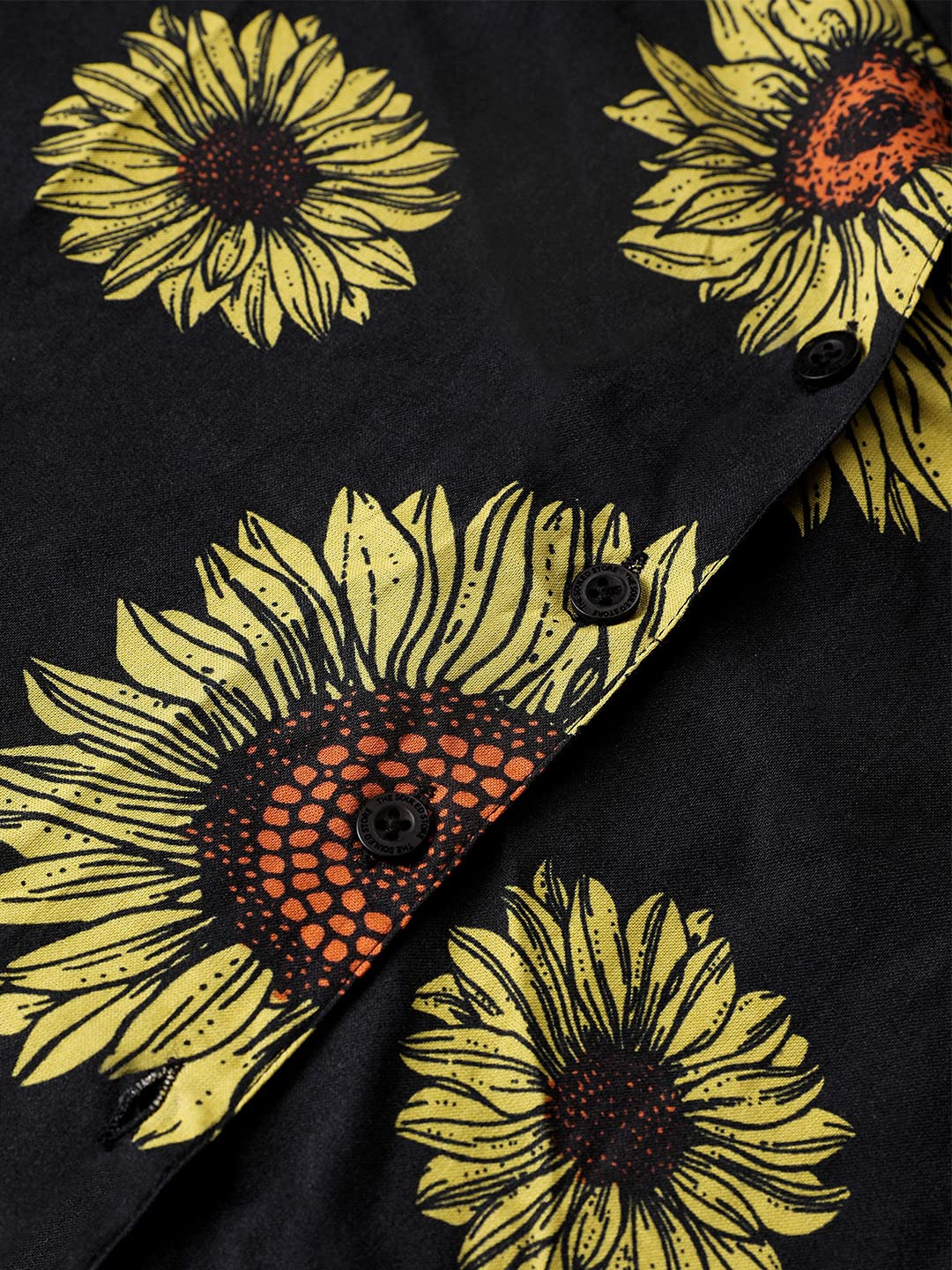 The Souled Store Sunflower Pattern Womens and Girls Graphic Printed Cotton Hawaiian Shirts Multi-Colored