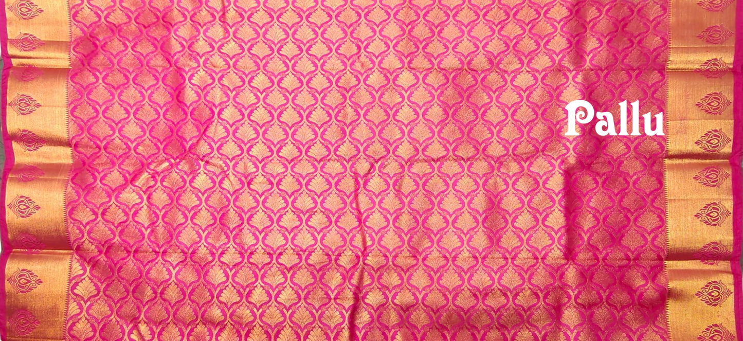 SREE KUMARAN Women's Kanchipuram Silk Pattu Sarees With Blouse (VSK138-2) (VSK147-1)
