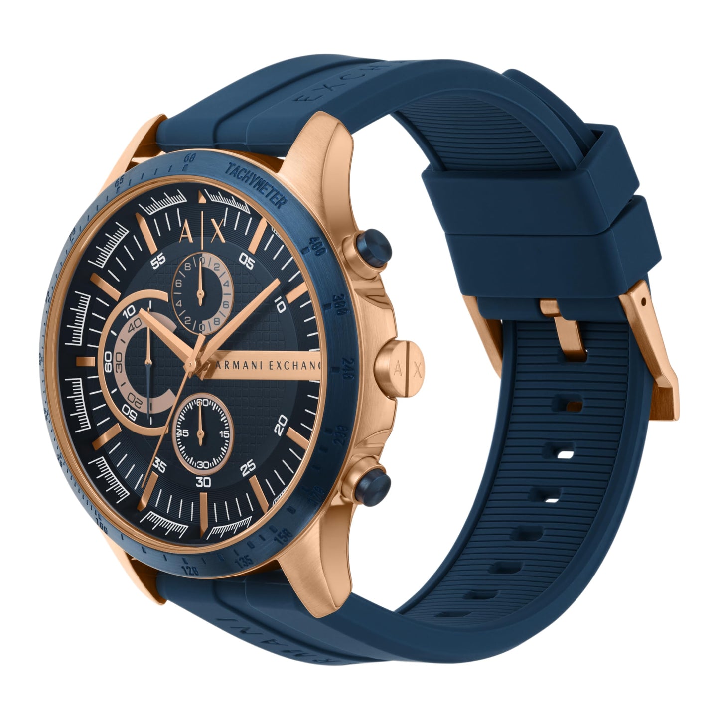 Armani Exchange Silicone Hampton Analog Blue Dial Men Watch-Ax2440, Blue Band