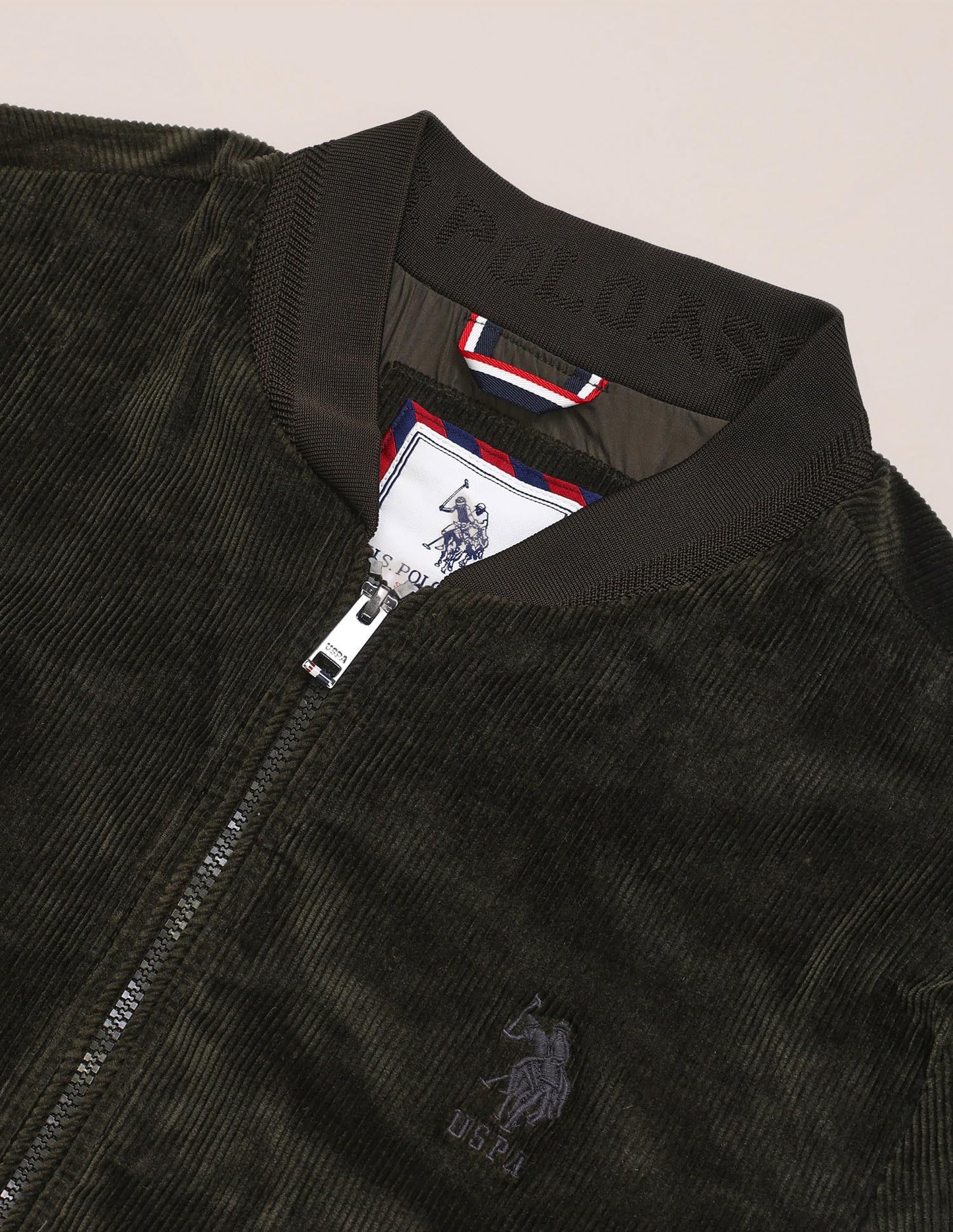 U.S. Polo Assn. Men's Green Textured Mock Collar Long Sleeve Casual Polyester Regular Fit Jacket (USJCK547_Green_3XL)