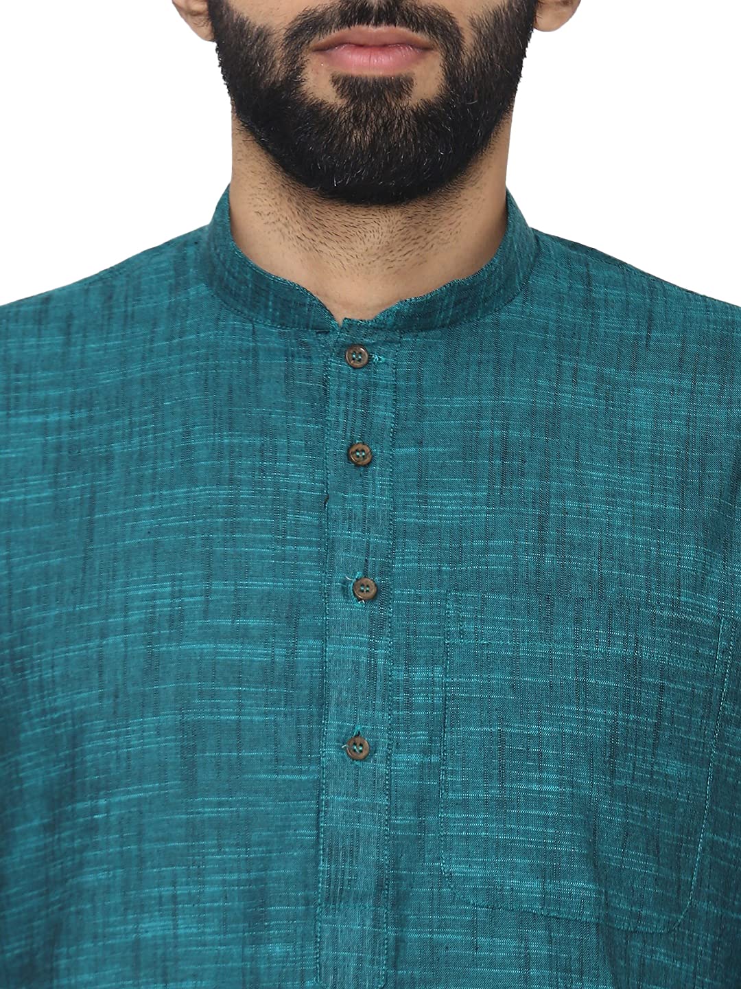 Manyavar Men's Cotton Kurta Set (ML11768-327-L_Light Green_Large/40)