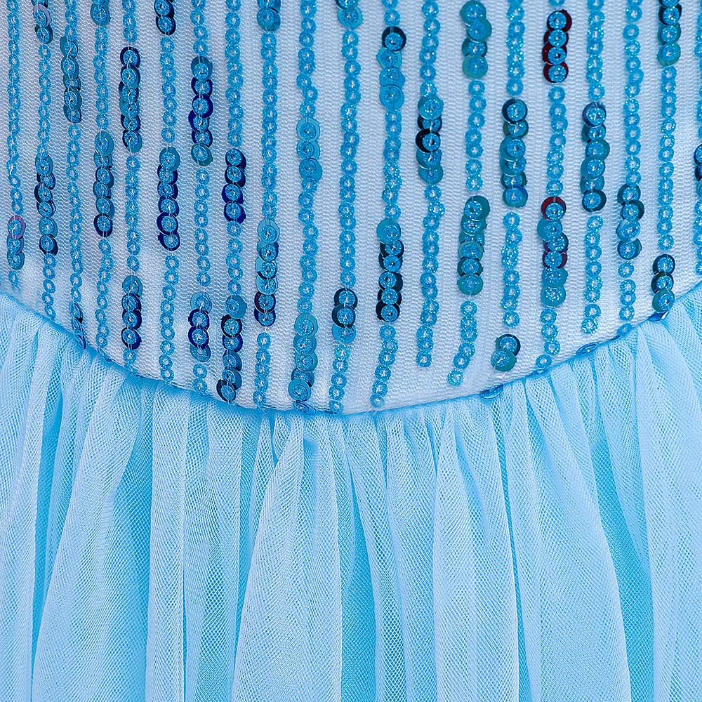 Hopscotch Girls Sequin Embellished Maxi Gown In Blue Color For Ages 2-3 Years
