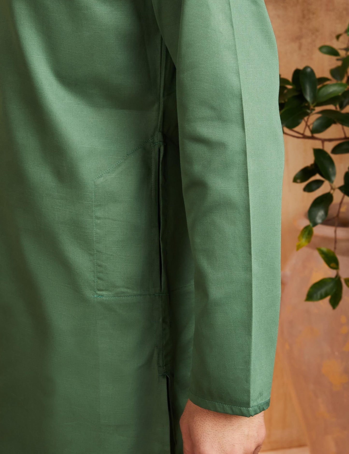 Amazon Brand - Symbol Casual Men's Kurta (SYMETHLKUR-6_Capu Olive_4XL)