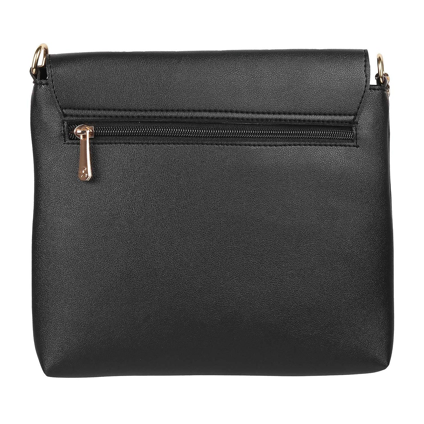 Mochi Womens Synthetic Black Flap Over Sling (One Size)
