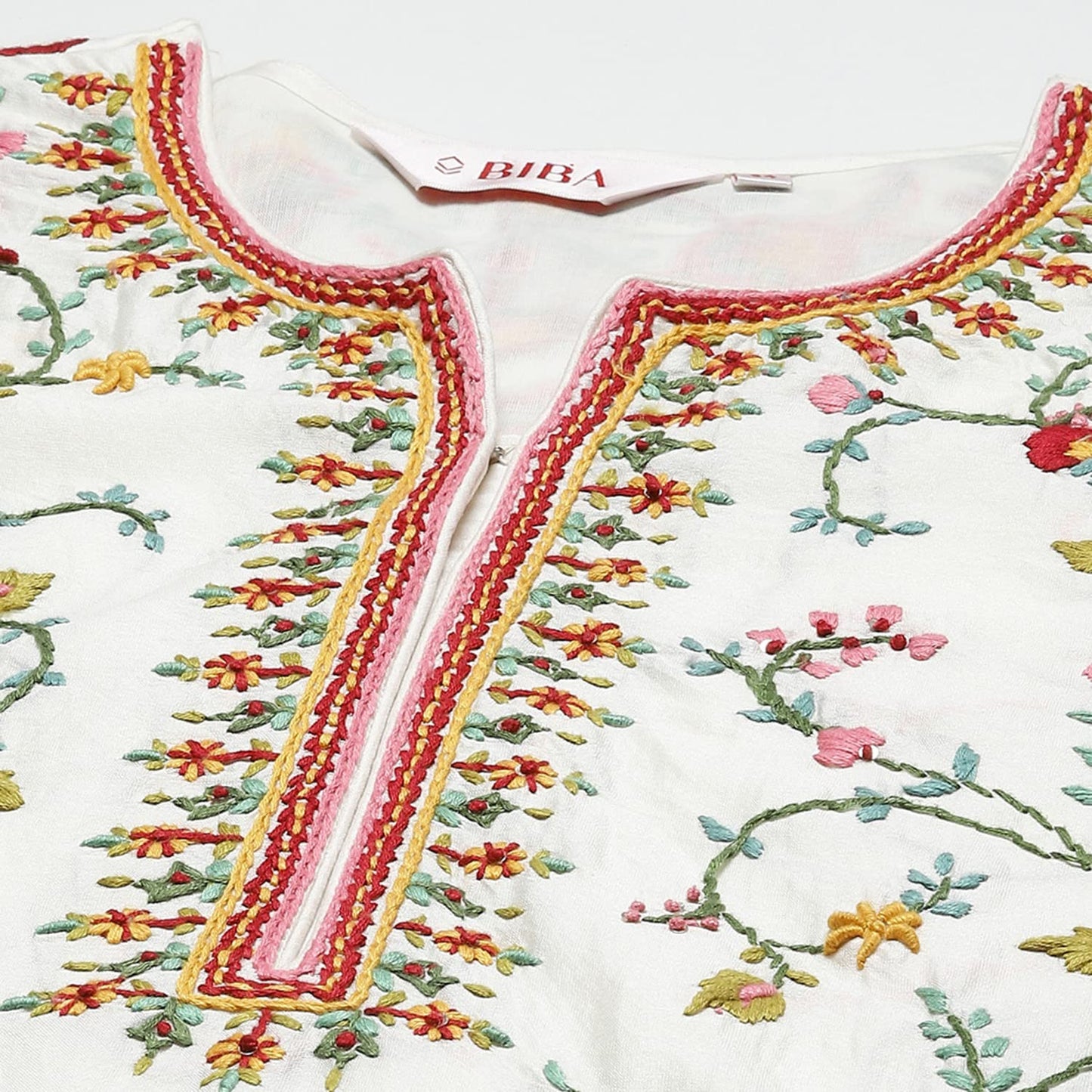 BIBA Women's Cotton Blend Salwar Suit Set (SKD7958AW22IVRY_Off White