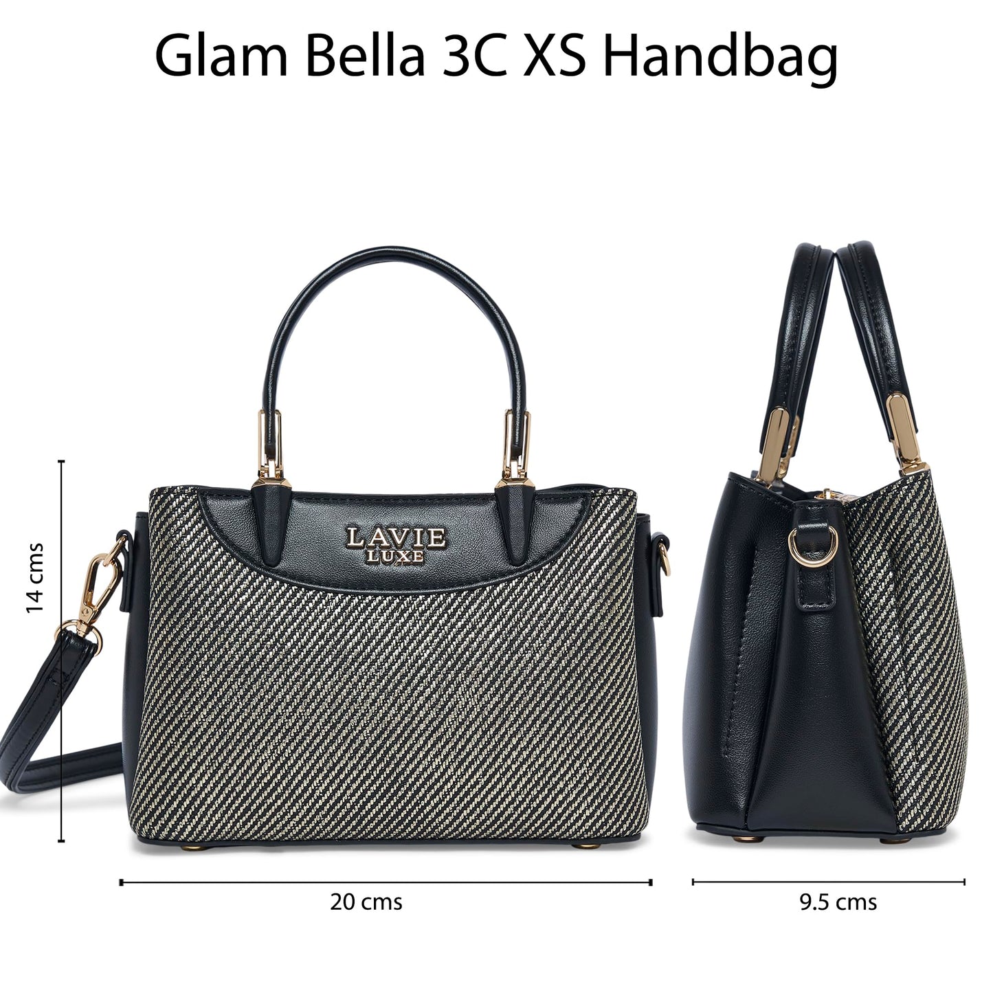 Lavie Luxe Women's Glam Bella 3 Comparment Tote Handbag | Tote Bag For Work | Ladies Purse | Stylish Shoulder Bag | Gift For Women
