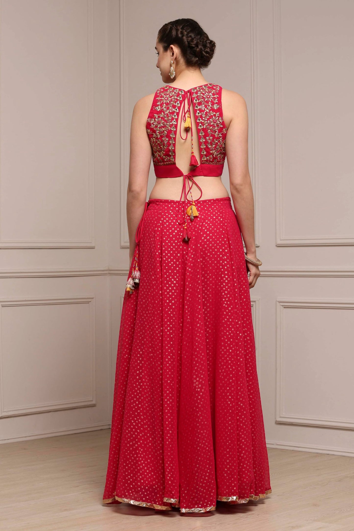 Biba Women Fuchsia Polyester Printed Lehenga Set_36