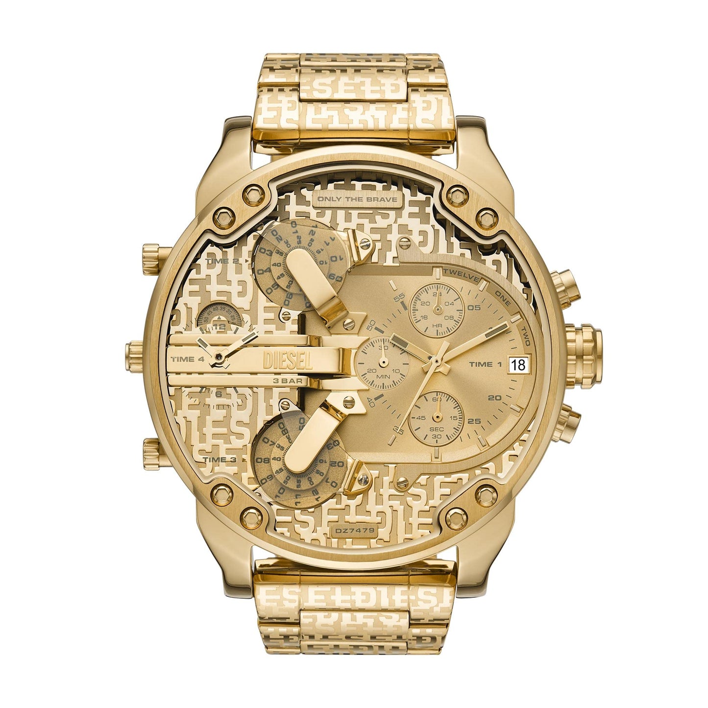 Diesel Mr. Daddy 2 Analog Gold Dial Men's Watch-DZ7479