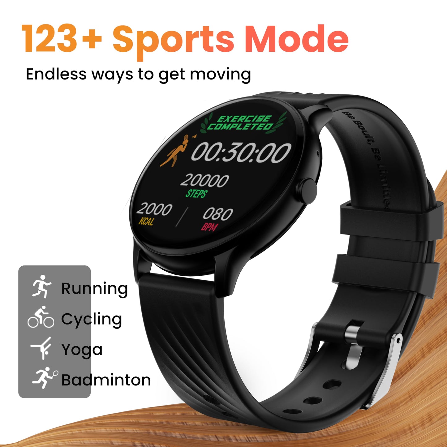 Boult Newly Launched Dire Smartwatch 1.38'' 2.5D Curved HD Display, BT Calling, 500 Nits Brightness, IP67, 250+ Watchfaces, 120+ Sports Modes, AI Voice Assistant, SpO2 Monitoring (Pure Black)